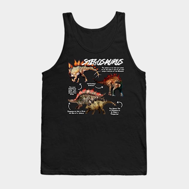 Stegosaurus Fun Facts Tank Top by Animal Facts and Trivias